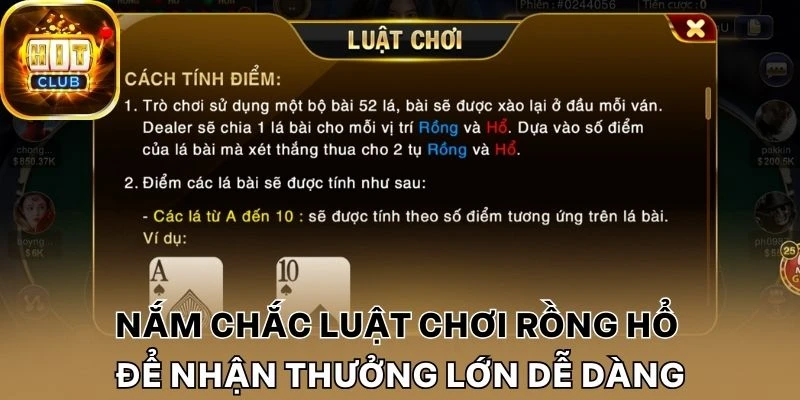 Nắm chắc luật chơi Rồng Hổ để rinh thưởng lớn dễ dàng