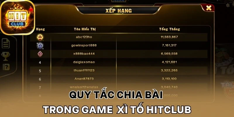 Quy tắc chia bài trong game Xì tố Hitclub