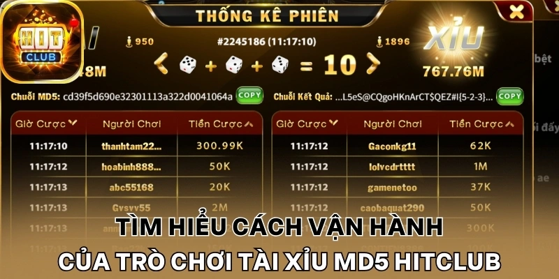 Tìm hiểu cách vận hành của trò chơi tài xỉu MD5 Hitclub